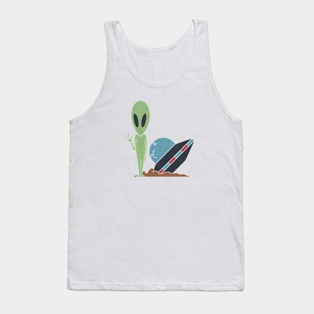 Ufo Crash Tank Top by HandsOffMyDinosaur